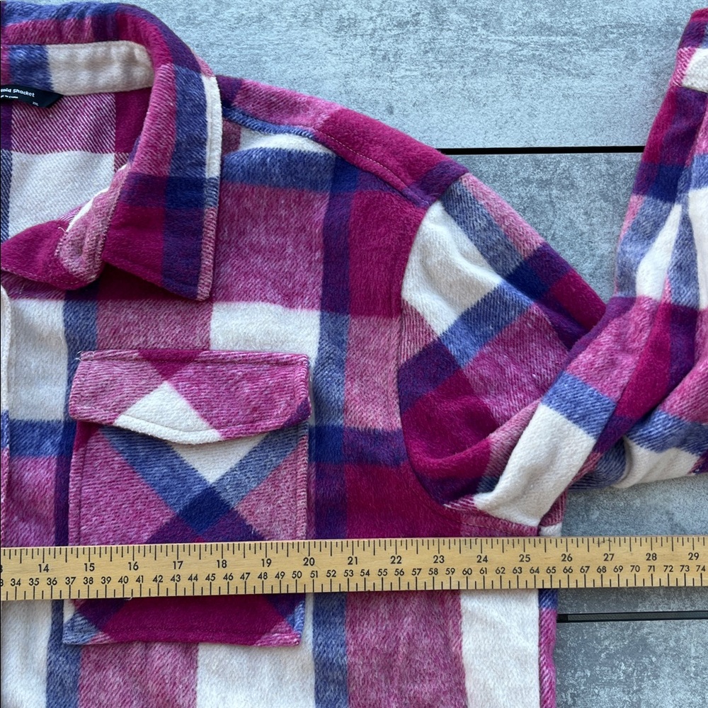 Members Mark Plaid Shacket Button-Up Heavyweight … - image 5